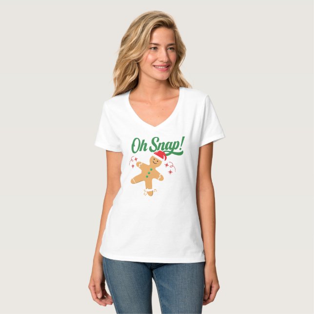 Divertido Camisa de Navidades de Gingerbread, Vaca (Anverso completo)