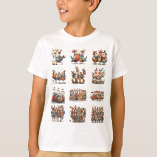 Divertido Camiseta de los 12 Días de Navidad para 