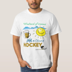 ¡DIVERTIDO! Cerveza y hockey - Camiseta de fin de 