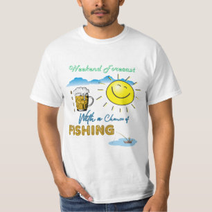 ¡DIVERTIDO! Cerveza y pesca - Camiseta de previsió