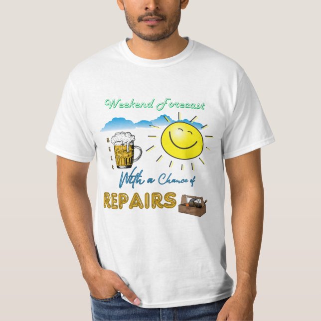 ¡DIVERTIDO! Cerveza y reparaciones - Camiseta de p (Anverso)