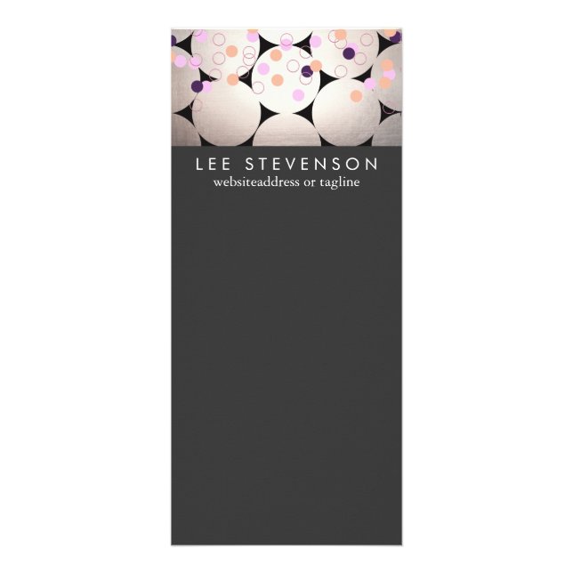 Divertido Círculos Plateados Elegante Menú de Even (Frente)