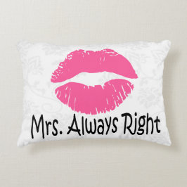 Divertido cojín de pareja, Sr. de acuerdo, Sra. si
