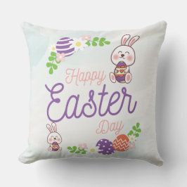 Divertido Cojín decorativo Feliz Día de Pascua