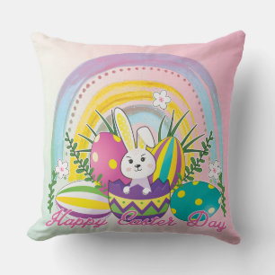 Divertido Cojín decorativo Feliz Día de Pascua