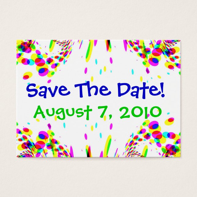 ¡Divertido Colorful Save The Date! Tarjeta (Frente)