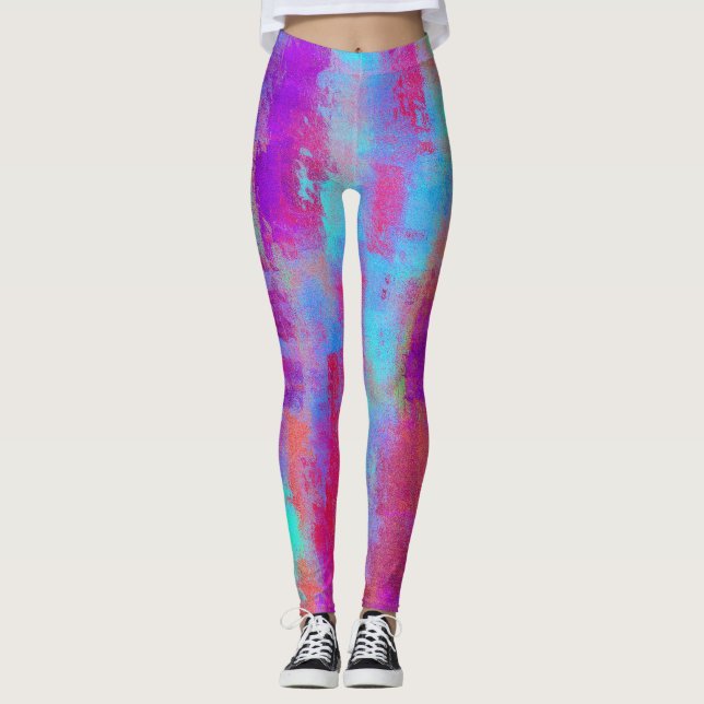 Divertido colorido Abstract Dots Leggings (Anverso)