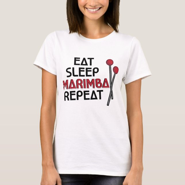 Divertido coma el Marimba de la camiseta de la (Anverso)