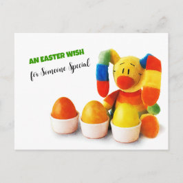 Divertido conejo de Pascua. Postales de Pascua de