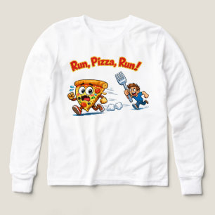 Divertido "Corre Pizza Corre" Lindo Dibujo de Pizz