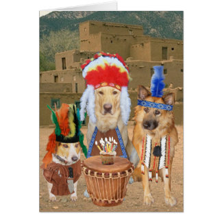 Divertido cumpleaños nativo americano de perros