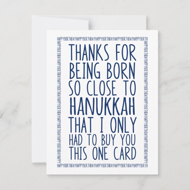 Divertido cumpleaños y Hanukkah combinados (Anverso)