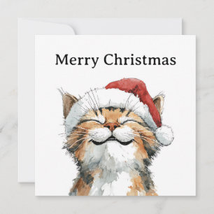 Divertido Cute Cómic Caprichoso Gato Feliz Navidad