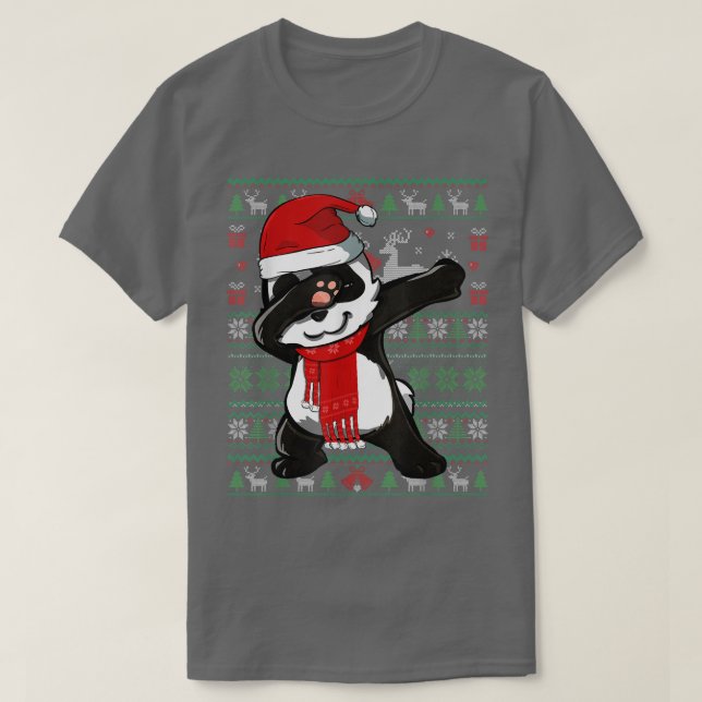 Divertido Dabbing Panda Navidades feos Sweater Fie (Diseño del anverso)