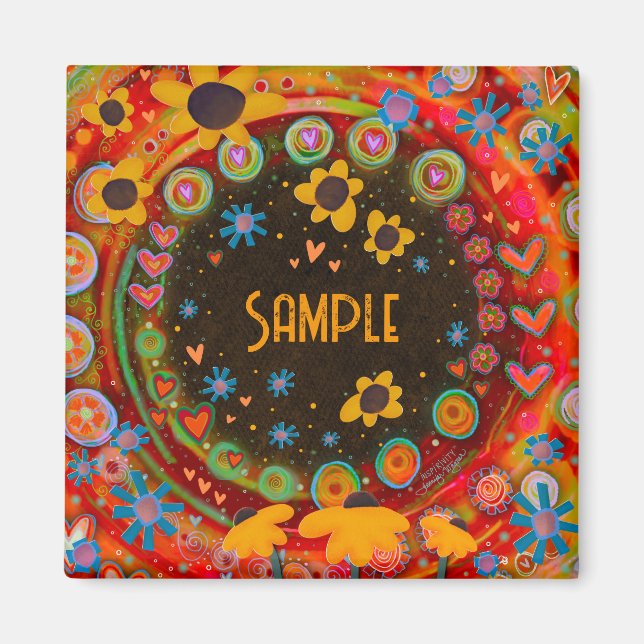 Divertido Daisy Flores Personalizado Imán de Inesp (Frente)