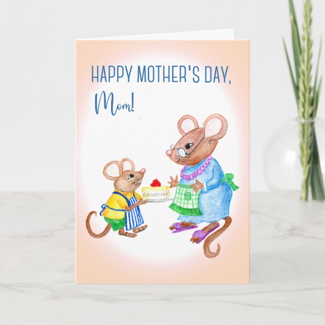 Divertido Día de la Madre para Mamá con la tarjeta (Anverso)