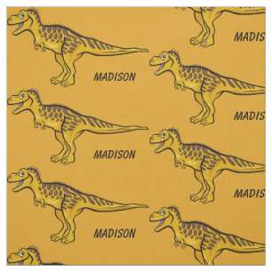 Divertido Dinosaur nombre personalizado y tela de 