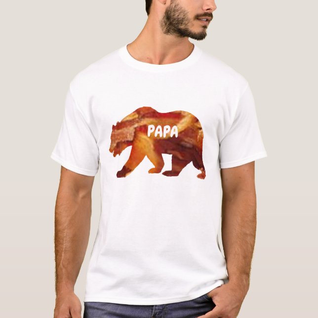 divertido diseño de camiseta de tocino de oso de p (Anverso)
