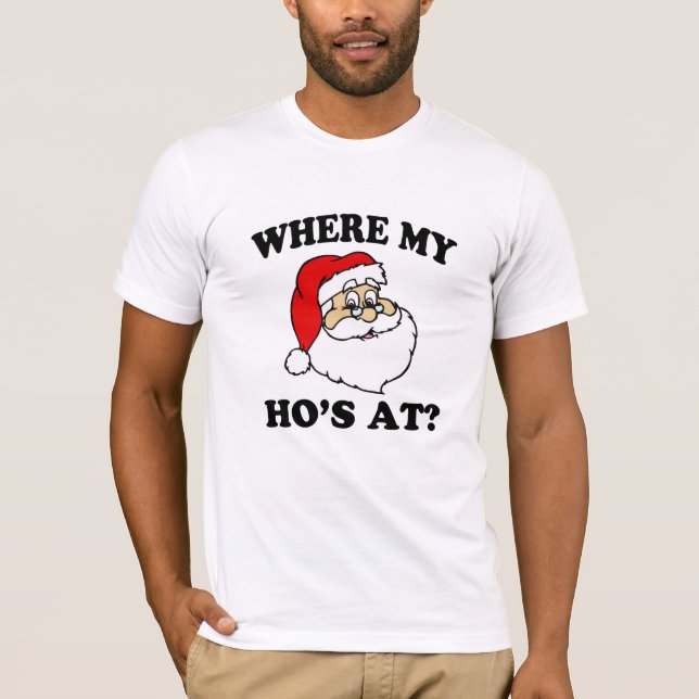 Divertido donde mi Ho en la camisa del navidad (Anverso)