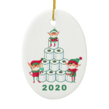 Divertido Elf Navidades 2020 | Ornamento de papel
