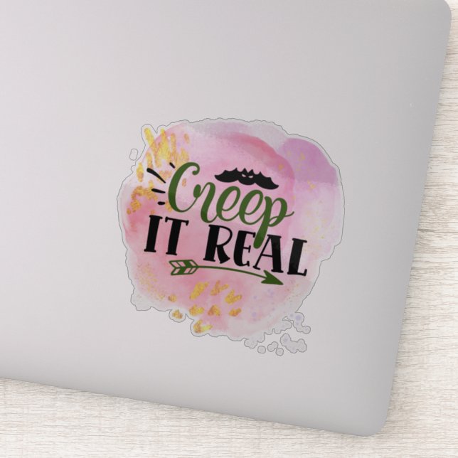 Divertido, espeluznante Pegatina de citas de Hallo (Detalle)