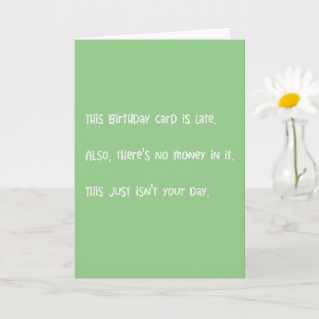 Divertido, Esta Tarjeta Está Atrasada Cumpleaños A (Planta pequeña)