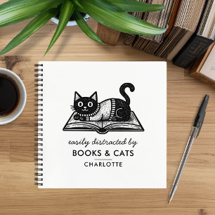 Divertido Fácilmente Distraído por Libros y Gatos
