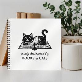 Divertido Fácilmente Distraído por Libros y Gatos 