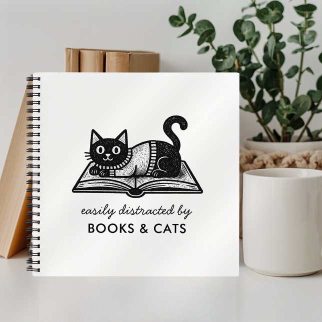 Divertido Fácilmente Distraído por Libros y Gatos  (Subido por el creador)