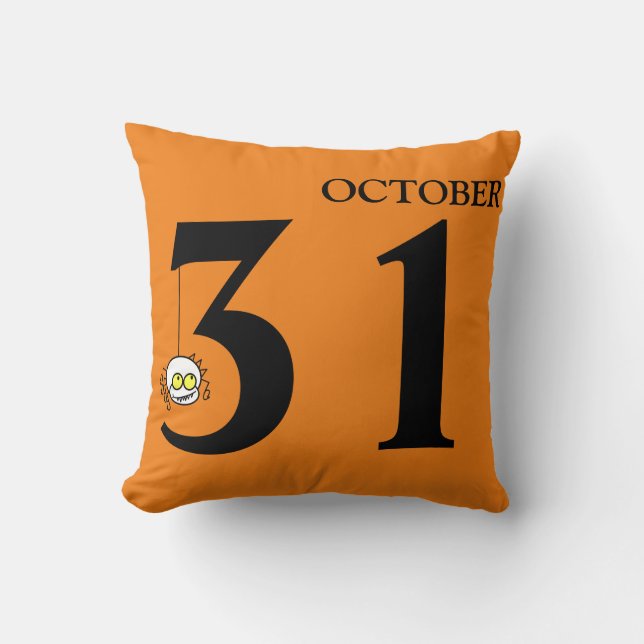 Divertido Feliz Halloween Cojín decorativo el 31 d (Anverso)