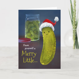 Divertido Feliz Navidad Pequeño Pickle de Santa