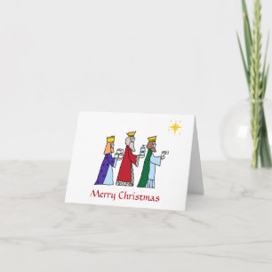 Divertido Feliz Navidad Tres Reyes Saludando la fe