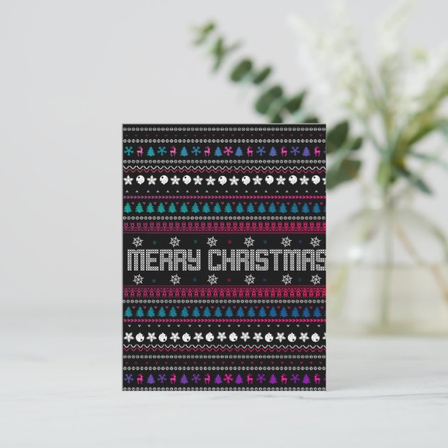 Divertido Feo Feliz Navidad patrón (Anverso de pie)