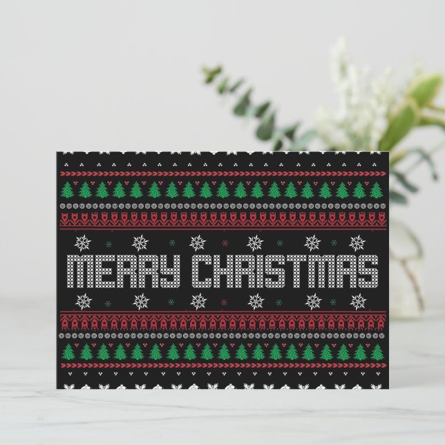 Divertido Feo Feliz Navidad patrón (Anverso de pie)