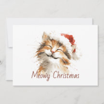Divertido Gato Naranja Mono Lindo de Navidad Meowy