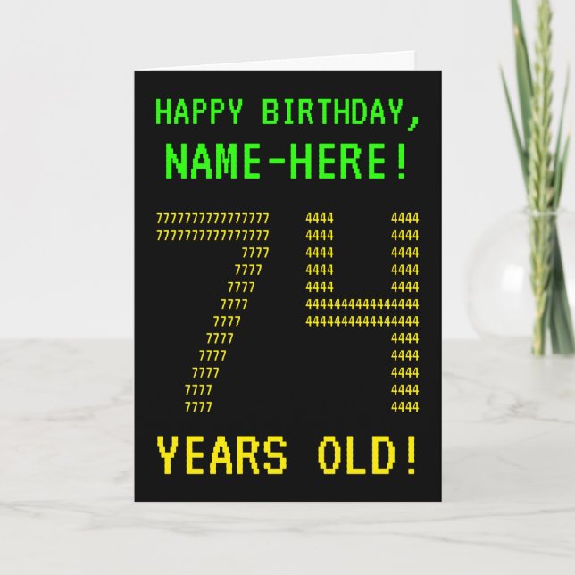 Divertido, Geeky, Nerdy ¡74 AÑOS! Tarjeta de cumpl (Anverso)