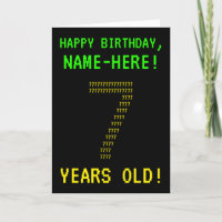 Divertido, Geeky, Nerdy, ¡7 AÑOS! Tarjeta de cumpl