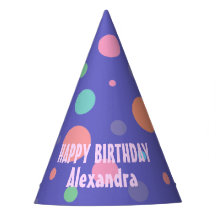 Divertido Gorra Fiesta morado con puntos de polka