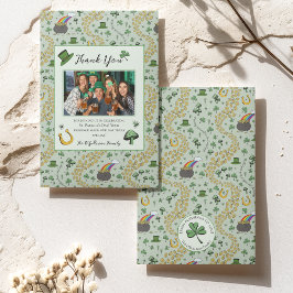 Divertido Green St Patricks Tarjeta de agradecimie