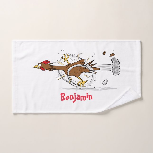 Divertido ilustracion de pollo fresco y personaliz (Toalla de mano)