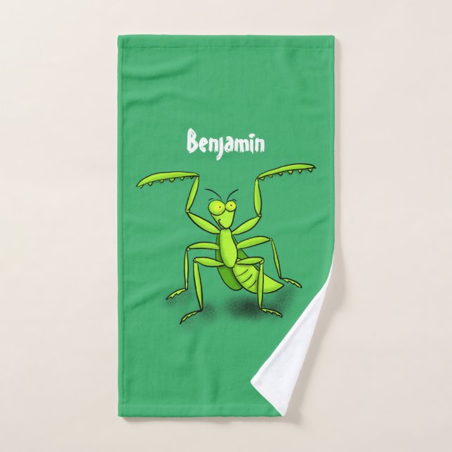 Divertido ilustracion personalizado de mantis de o (Toalla de mano)