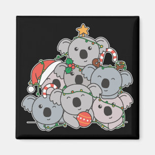 Divertido imán de Navidades animales en árbol de N