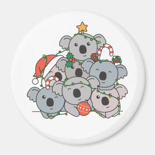Divertido imán de Navidades animales en árbol de N