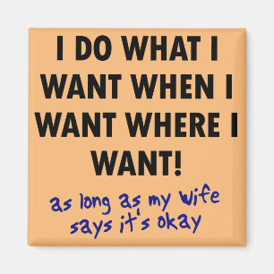 Divertido imán de neblina con permiso de su esposa