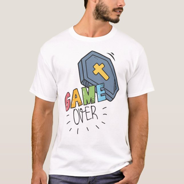Divertido juego de Halloween sobre la camiseta de  (Anverso)