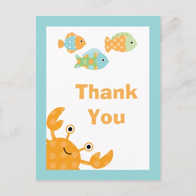Divertido lindo bajo el mar gracias postal (Anverso)