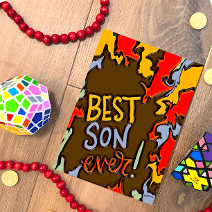 Divertido mejor hijo alguna vez cumpleaños tarjeta