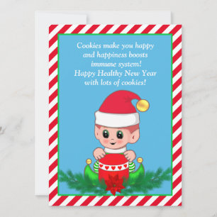 Divertido Navidades Cute Elf y Texto Editable