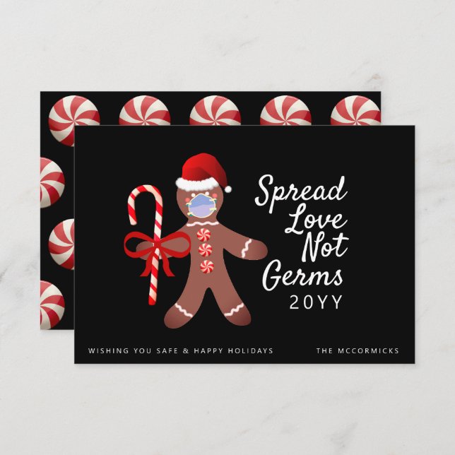 Divertido Navidades de Covid Gingerbread Man Salud (Anverso / Reverso)