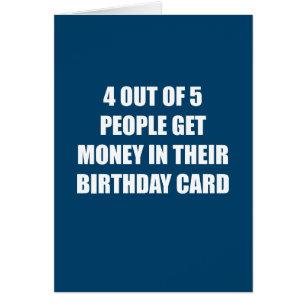 Divertido ninguna tarjeta de cumpleaños del dinero